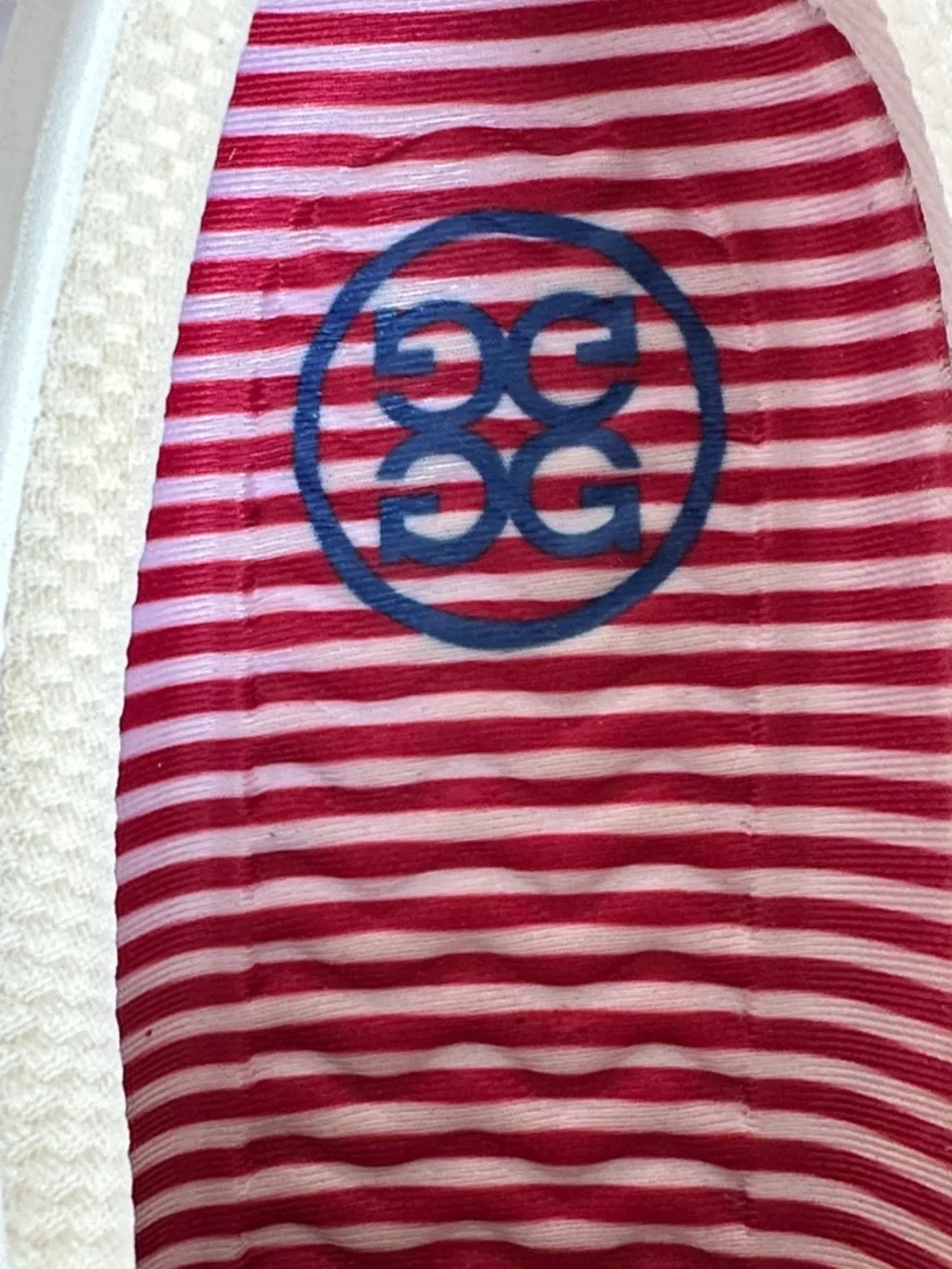 G/FORE White Slip-On Sneakers with Red, Silver & Navy Star . Runs small - Picture 2 of 7